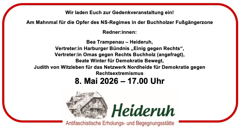 8. Mai Tag der Befreiung Veranstaltung in Buchholz