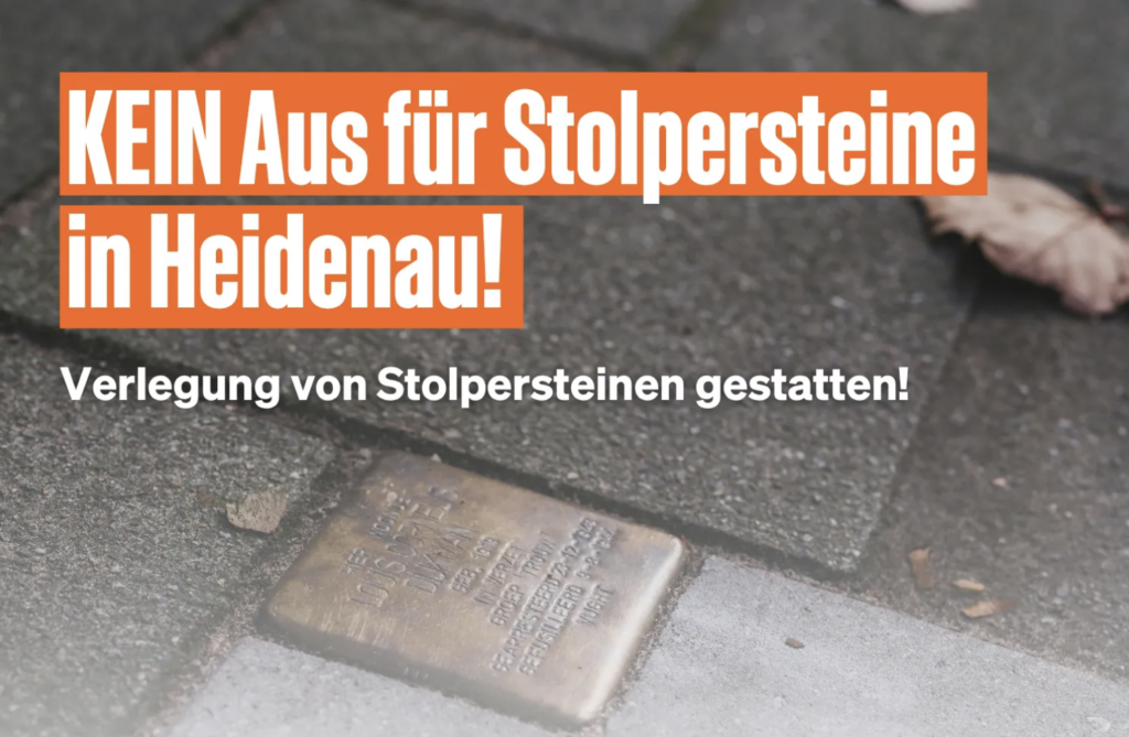 KEIN Aus für Stolpersteine! Verlegung von Stolpersteinen gestatten!